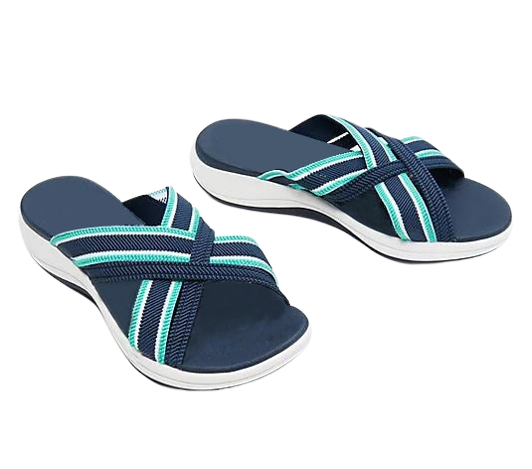 Sandales sportswear à lanière bicolore