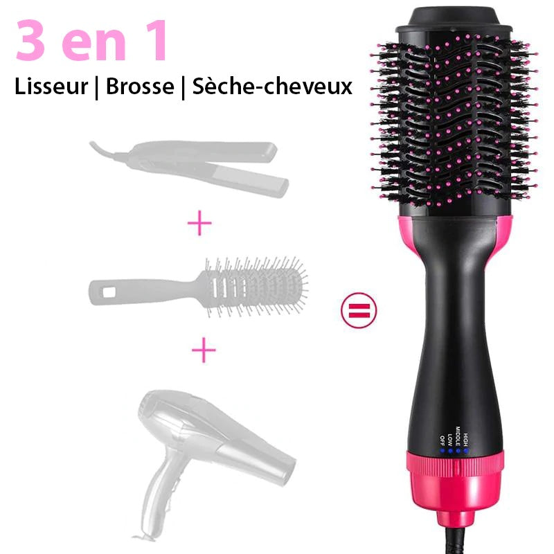 Brosse 3 en 1 - Brosse, Chauffe et Lisse