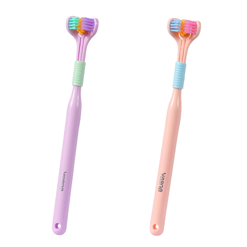 2x Brosses à dents à 3 têtes 360° - Poils souples