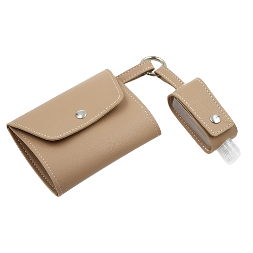 Pochette anti-bactérienne pour masques + Porte clé pour gel hydroalcoolique