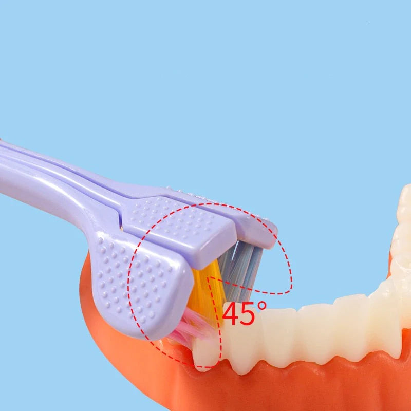 2x Brosses à dents à 3 têtes 360° - Poils souples