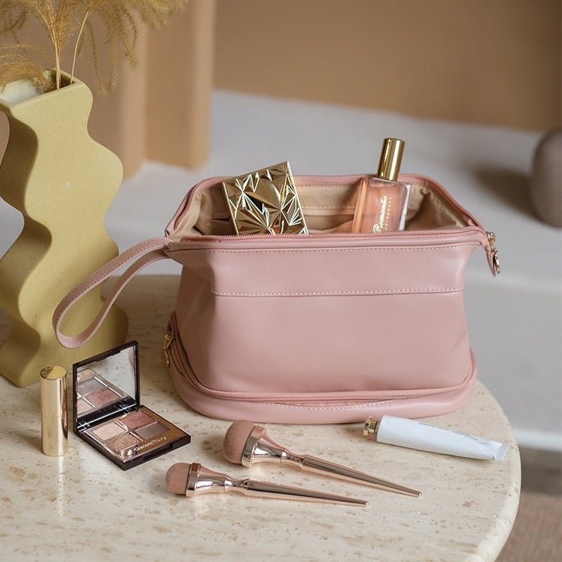 Trousse de toilette en Cuir - Double niveau