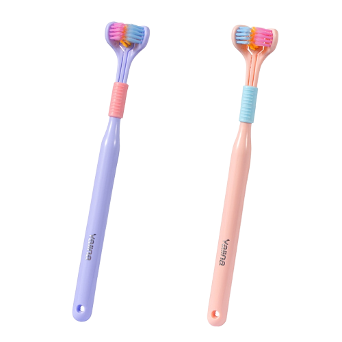 2x Brosses à dents à 3 têtes 360° - Poils souples