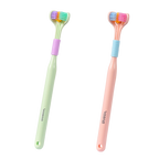 2x Brosses à dents à 3 têtes 360° - Poils souples