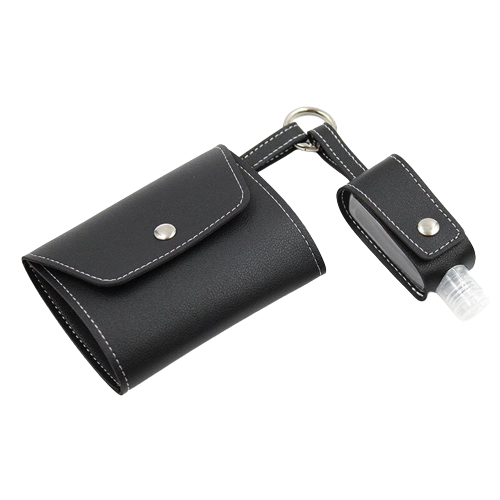 Pochette anti-bactérienne pour masques + Porte clé pour gel hydroalcoolique