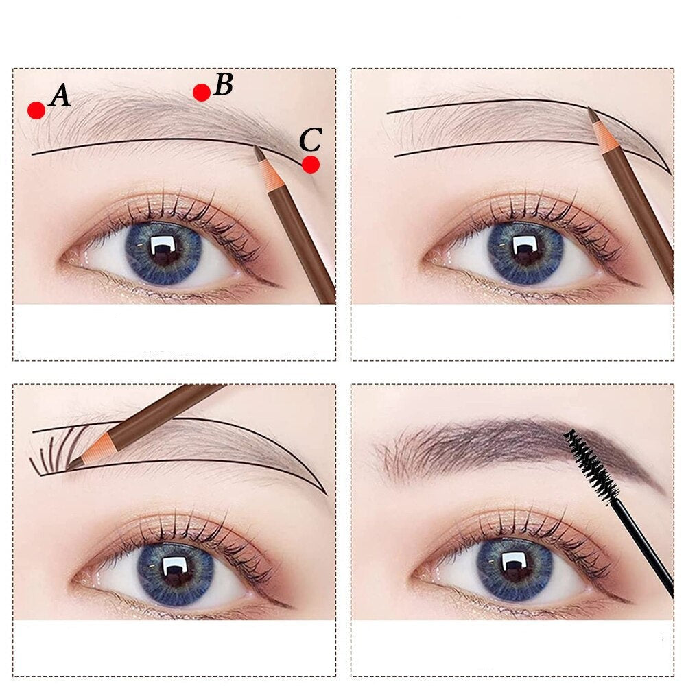 5x Crayons à sourcils longue tenue - Pas besoin de tailler