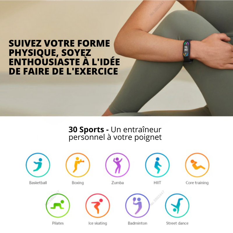 Montre connectée - Fit Watch + 10 Bracelets OFFERTS