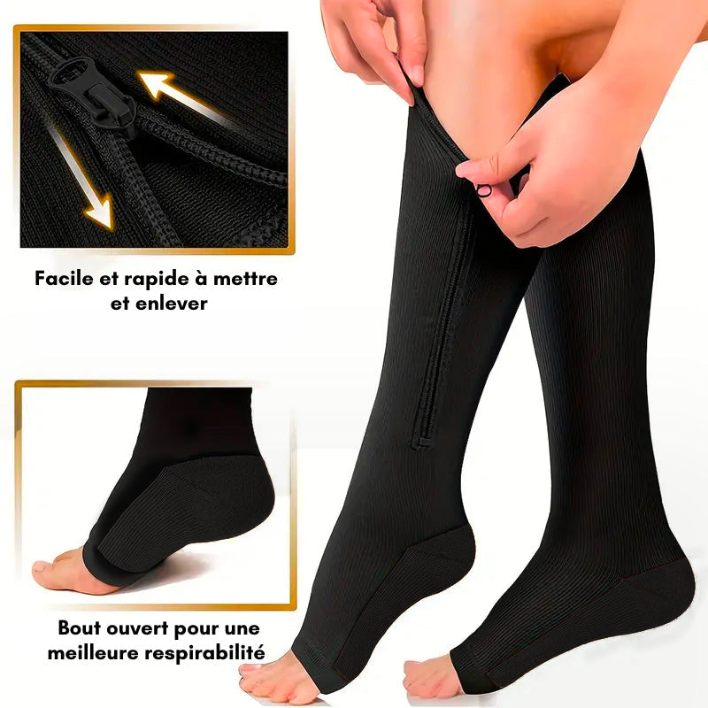 Chaussettes de Compression à Zip