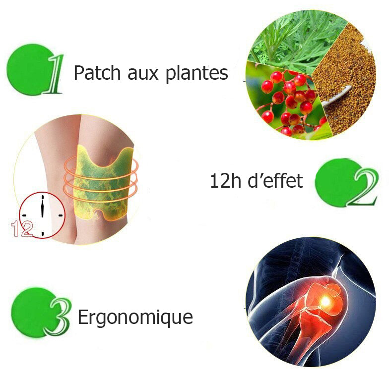 Lot de 15 Patchs genoux anti inflammatoires aux plantes