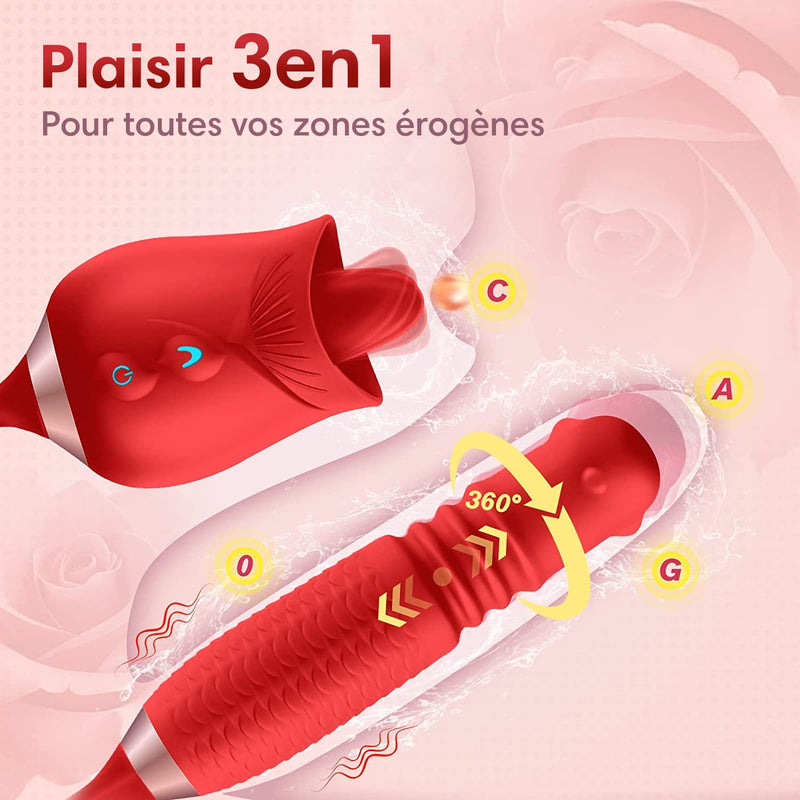 ROSE VIBRATOR - Sextoys 3 en 1