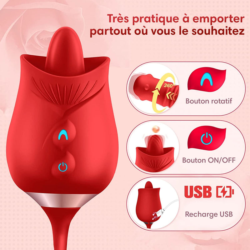 ROSE VIBRATOR - Sextoys 3 en 1